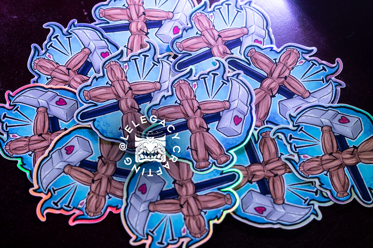 Straw Doll & Hammer Holographic Sticker | JJK