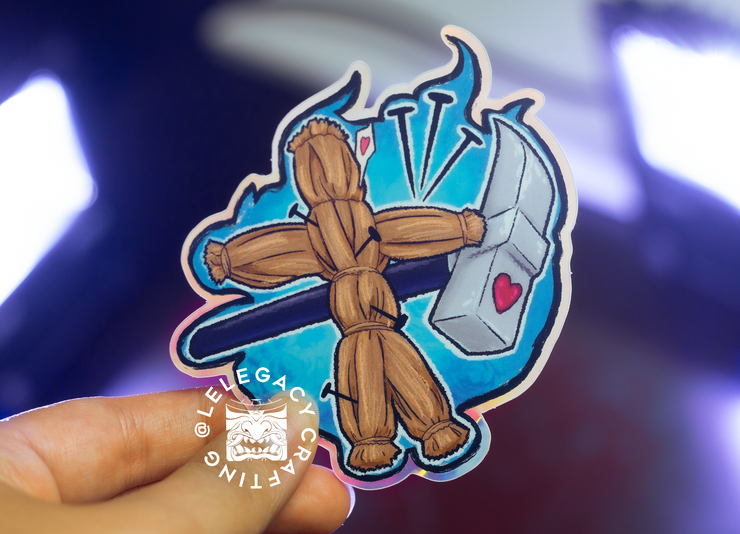 Straw Doll & Hammer Holographic Sticker | JJK